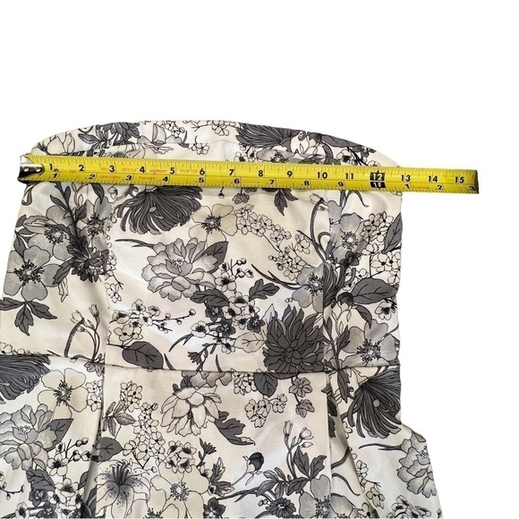 OLD NAVY Strapless Gray & White Floral Midi Party Strapless Dress, Size 6 - Picture 6 of 16